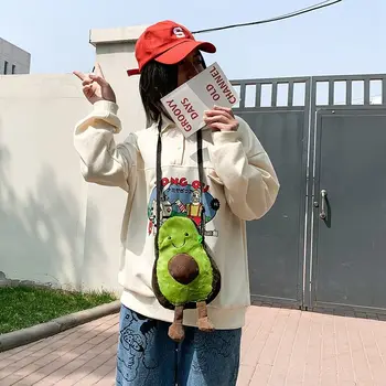 Avokádo Bábika Taška Plyšové Taška Nový kórejský študentka, program messenger taška cartoon dievča jedného taška cez rameno malý program messenger taška