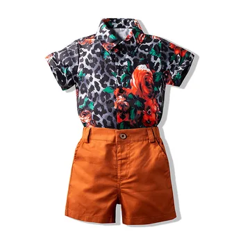 Baby Boy Gentleman Nastaviť Tlač Maľovanky Tričko+ Krátke Nohavice Dvoch Dielna Sada 2020 Letná Party Narodeniny Oblečenie Set Sa