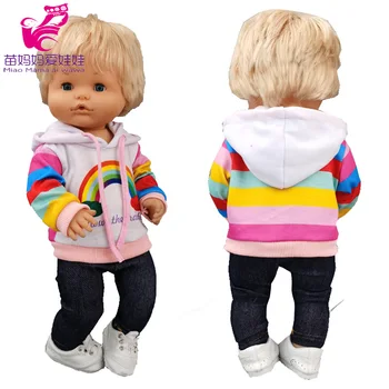 Baby doll oblečenie Roztrhané džínsy pre 16-palcové Nenuco Ropa y su Hermanita bábiky oblečenie
