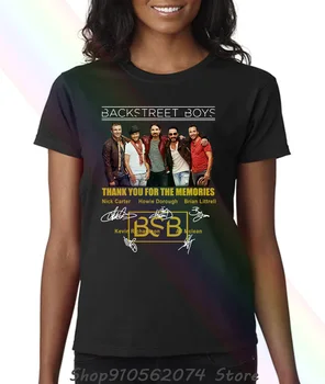 Backstreet Boys Ďakujem Za Spomienky Podpisy Čierna Čelenka Ženy T-shirt