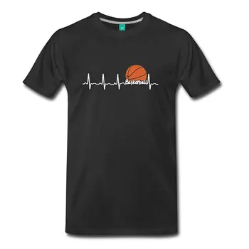 Basketballer Srdca EKG Mužov Premium T-Shirt Módne Letné Paried Tričká Top Tee Nové Módne Mužov Tričko 3164