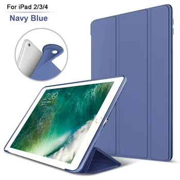 Batianda Tablet Case pre iPad 2 / 3 / 4 Smart Case Kryt PU + Silikónové Zadný Kryt Skladacie Auto Funkcia Spánku