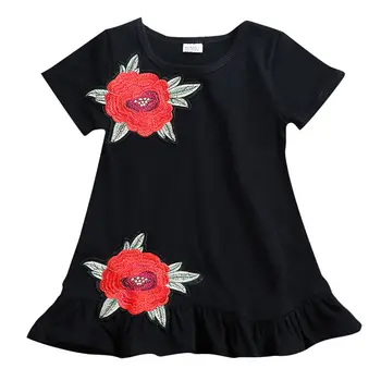 Batoľa Detský Baby Dievčatá Výšivky 3D Kvet Letná Party Šaty Módne Sundress Oblečenie 0-4t-taktné