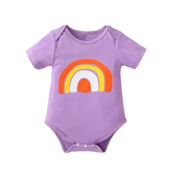 Batoľa detský oblečenie Novorodenca Dieťa, Chlapec, Dievča, Krátky Rukáv Rainbow Tlače Romper Kombinézu Oblečenie Baby detské oblečenie