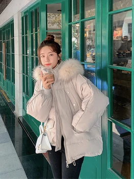 Bavlna čalúnená bunda nové dámske zimné bavlna čalúnená bunda kórejská verzia voľné iny pribrala krátke dole bavlna kabát pre stude