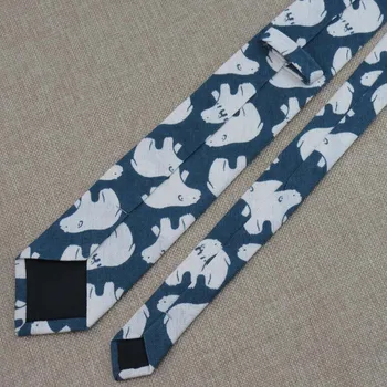Bavlnená posteľná bielizeň tlačené väzby mužov nový moderný polárne medvede jednotlivé produkty pre voľný čas 7 cm modrá vysokej kvality kravata