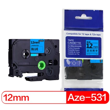 Befon 2ks/veľa 12 mm čierna na modrej Páska Tlačiarne Kompatibilný pre brat Aze731 Aze 731 p-touch s dotykovým Tlačiareň etikiet Pásky 73234