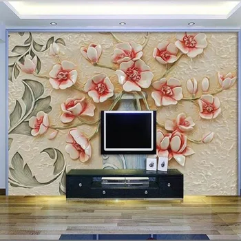Beibehang Moderných domov, vlastné 3D nástennú maľbu, tapety, spálne, TV tapetu pozadia úľavu kvet, foto tapety abstraktných de parede 51134