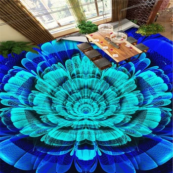 Beibehang Spálne, kúpeľňa dekorácie 3D tapety, podlahy fantasy modrý kvet foto nástenná maľba non-slip nepremokavé 3d tapety 13443