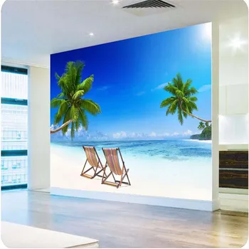 Beibehang tapety vysoko kvalitné 3d maľba HD Palm Beach štýle Stredomoria gauč letné cestovanie veľké tapety 54391