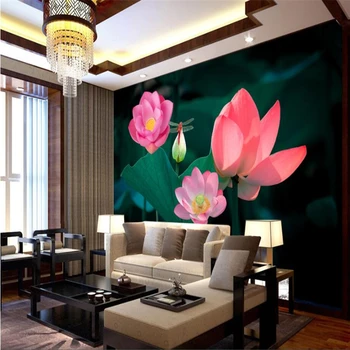 Beibehang Vlastné 3d tapeta Nová Čínska náladu lotus holandský Yun stenu papier hala obývacia izba gauč tv pozadie stenu decor