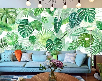 Beibehang Vlastné abstraktných de parede 3d tapeta Nordic malé čerstvé tropické dažďové pralesy banánové listy záhrada pozadí maľovanie