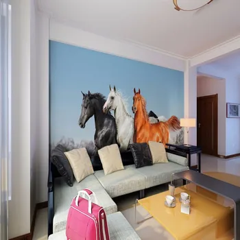 Beibehang Vlastnú tapetu domáce dekorácie beží kôň, TV joj, steny 3d obývacia izba, spálňa pozadí nástenná maľba 3d tapety