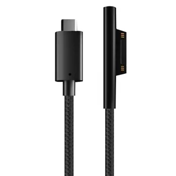 Besegad 1,5 m 15V Čierny Nylon Tkané USB Typ-C Napájanie Nabíjací Kábel Adaptéra pre Microsoft Surface Pro 6 5 4 3