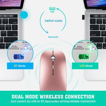Bezdrôtový Bluetooth Plnenie Myš Ultra-Tenké Tichý Myš pre Notebook Notebook PC 32147