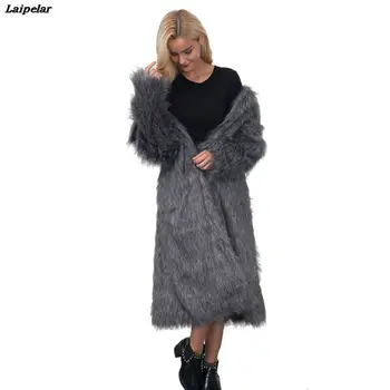 Bežné Zimné Kabát Ženy 2020 Módne Dlhý Rukáv Bunda, Kabát Teplé Voľné Hrubé Predĺžiť Umelú Kožušinu Kabát Vrchné Oblečenie Plus Veľkosť