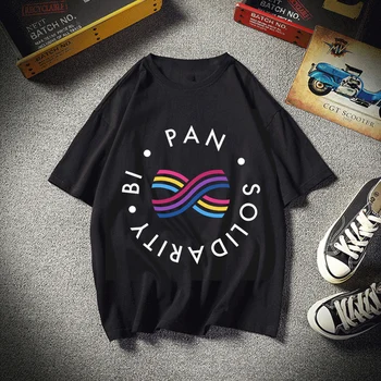 Bisexuálne Pansexual Solidarity Hip Hop Print T Shirt Mužov StreetWear Módy Unisex Topy Ženy Harajuku T-Shirt