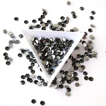 Black Diamond Farba Flatback Sklo Nechtov Kamienkami Zmiešané Veľkosti Nail Art Dekoračného Lesklé Drahokamy Manikúra Príslušenstvo