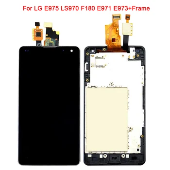 Black LG Optimus G LS970 F180 E971 E973 E975 LCD Displej Dotykový Displej Digitalizátorom. Sklenený Panel Montáž Náhradných Dielov+Rám 2794