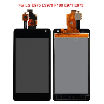 Black LG Optimus G LS970 F180 E971 E973 E975 LCD Displej Dotykový Displej Digitalizátorom. Sklenený Panel Montáž Náhradných Dielov+Rám