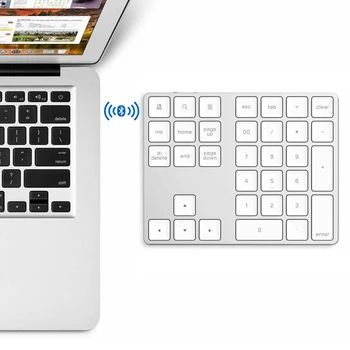 Bluetooth 3.0 Bezdrôtová Číselná Klávesnica 34 Kľúče, Digitálne Klávesnica pre Účtovné Teller Windows IOS, Mac OS Android PC Tablet Notebook