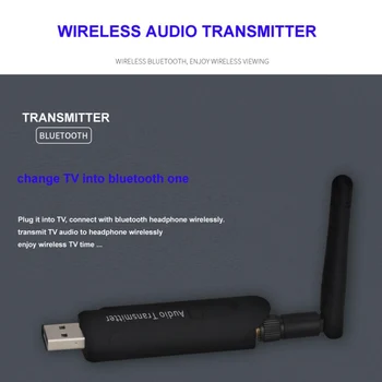 Bluetooth, 3,5 mm Hi-Fi Vysielač Bezdrôtového Audio Vysielač Stereo 4.1 Hudobný Stream Externú Anténu Silný Signál pre TV DV