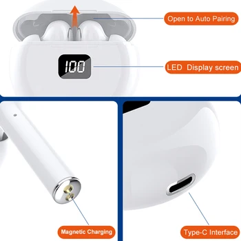 Bluetooth Bezdrôtové Slúchadlá in-Ear Headset s Mikrofónom, Stereo LED Displej Dotykové Ovládanie Športové Headset Hluku Zrušiť Slúchadlá
