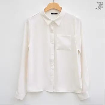 Blusas mujer de moda 2021 nový kórejský štýl jeseň vyhovovali chudnutie podsady ženy top šifón tričko dlhé rukávy blusa 1578 50