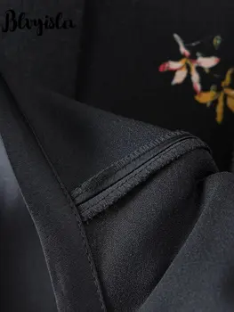 Blvyisla Japonský Štýl Žeriav Vytlačené Širokú Nohu, Nohavice Streetwear Módy Elegantné Letné Šifón Nohavíc