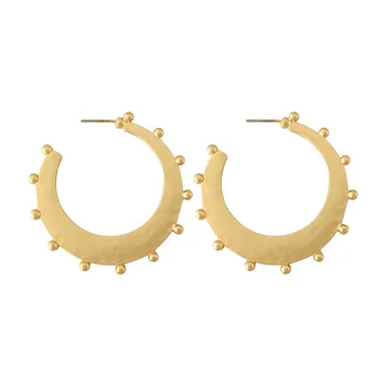 Bohemia Nosené Zlatá Farba Pokovovanie Kruhu Hoop Náušnice Pre Ženy Vintage Bežné Jedinečné, Nádherné Sochy Šperky Príslušenstvo