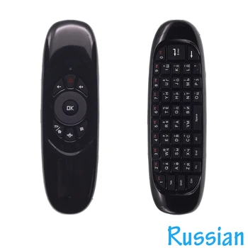 C120 ruská Klávesnica 2.4 G Mini Bezdrôtová Klávesnica Gyroskop Vzduchu Myš pre Android TV Box / Mini PC / Projektory / Notebooky