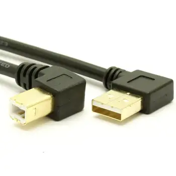 Cablecc Ľavej Šikmého USB 2.0 A Samec B Muž v Pravom Uhle 90 Stupňov Kábel Tlačiarne 100 cm