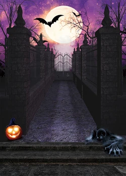 Capisco Halloween Mesiac Brány tekvica Fotografie Pozadie cintorín bat ghost nočná mora Party Banner Dekoroch pozadí