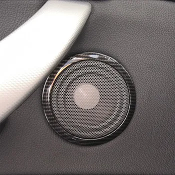 Carbon Fiber Štýl Dvere Auta Audio Reproduktorov Kruhu Kryt Výbava 4pcs Pre BMW Radu 3 3GT F30 2013-18 Horn Krúžok Dekorácie Obtlačky