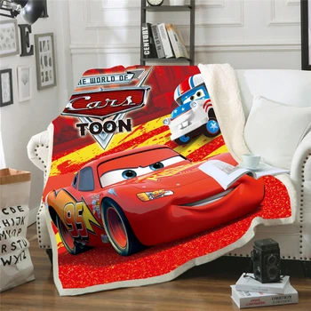 Cartoon Fleece Hodiť Deka Lightning McQueen Mäkké Cestovné Deka Farbou prehoz cez posteľ Plyšové Pokrytie pre Rozkladací Gauč Teplé Darček