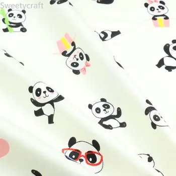 Cartoon Panda Bavlnenej Tkaniny DIY Šitie Plavidlá Patchwork Prešívanie Tuku Štvrťroku Tecido Oblečenie Tilda Pre Dieťa List Textil