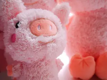 Cartoon ružová ošípaných plyšové hračky tuku ošípaných vankúš Mäkké, Vypchaté Zvieratá Ošípaných Upokojiť Spať Bábiku Čínskeho zverokruhu bravčové bábika darček k narodeninám