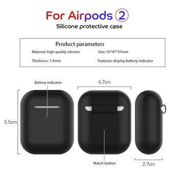 CASPTM Roztomilý Príslušenstvo TPU Silikónové puzdro pre Airpods 2 Bezdrôtové Bluetooth Headset, Black Slúchadlá do uší Prípade, že Kože Taška Funda 17234