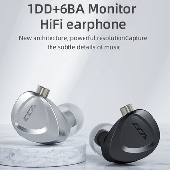 CCA CKX 6BA + 1DD Hybrid Kov HIFI Slúchadlá in Ear Monitor B Headset potlačenie Šumu Slúchadlá 22213