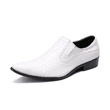 Chaussure homme black white pošmyknúť na mokasíny topánky pre mužov hadej kože pravej kože bežné svadobné šaty formálne oxford topánky
