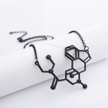 Chemické Molekuly Štruktúra Prívesok Náhrdelníky BFF Darom Lásky Pre Mužov a Ženy Black Vlastné Šperky
