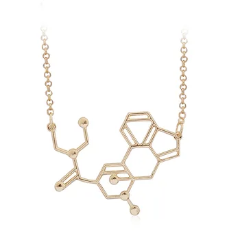 Chemické Molekuly Štruktúra Prívesok Náhrdelníky BFF Darom Lásky Pre Mužov a Ženy Black Vlastné Šperky
