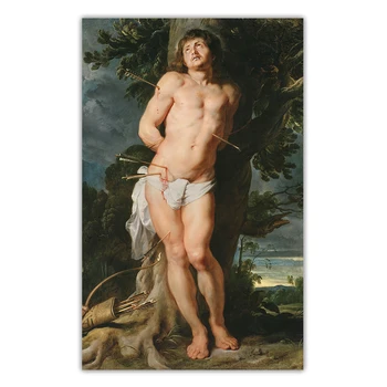 Citon Peter Paul Rubens《St Sebastian,1614》Plátno Umenie Olejomaľba Umelecké Diela Plagát Dekoratívny Obraz Na Stenu Dekor Domáce Dekorácie