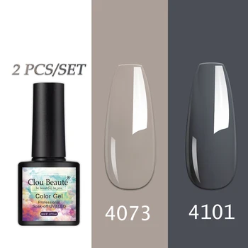 Clou Beaute 2ks/set Nail Art Gel Nechty Nahé Farba Soak Off UV LED Salon Dizajn Potrebné Base top Manikúra Farba Hybrid Nechty Gel