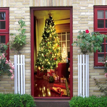 Colomac 3d stenu, dvere nálepky samolepiace vianočná výzdoba pre domáce dvere nálepky renovácia spálne dekorácie, doplnky