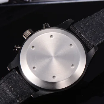 Corgeut HOT 46 mm k PVD Prípade Plnej QUARTZ Chronograf Pánske quartz dátum vode odolný náramkové hodinky