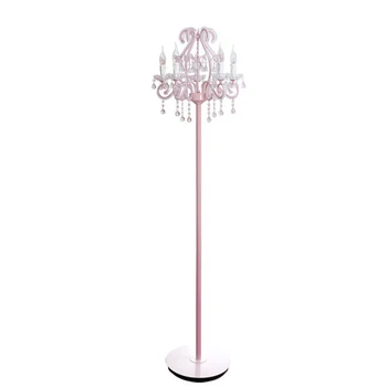 Crystal vertikálne poschodí lampa ružová Európsky štýl Princezná vietor izba, spálňa, nočné lampy, módne poschodí lampa