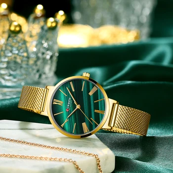 CURREN NOVÝ Top Značky Módnych Bežné dámske Klasické Hodinky Quartz Business Luxusné náramkové hodinky Náramok Relogio Feminino 9076 29109
