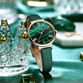 CURREN NOVÝ Top Značky Módnych Bežné dámske Klasické Hodinky Quartz Business Luxusné náramkové hodinky Náramok Relogio Feminino 9076