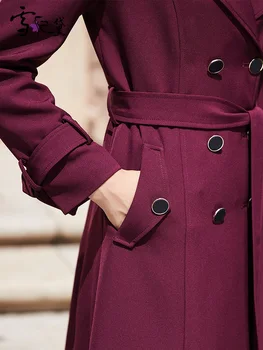 Dai červená windbreaker dámske dlhé štýl 2020 jeseň nový štýl tenké módne koleno kabát na jar a na jeseň tenké